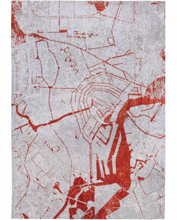 Louis De Poortere vloerkleed Cities Amsterdam 9323 Orange Cut