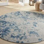 Nourison vloerkleed Rustic Textures RUS16 GRYBL GREY BLUE 8XRND 099446836120 interior 1