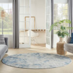 Nourison vloerkleed Rustic Textures RUS16 GRYBL GREY BLUE 8XRND 099446836120 interior 3