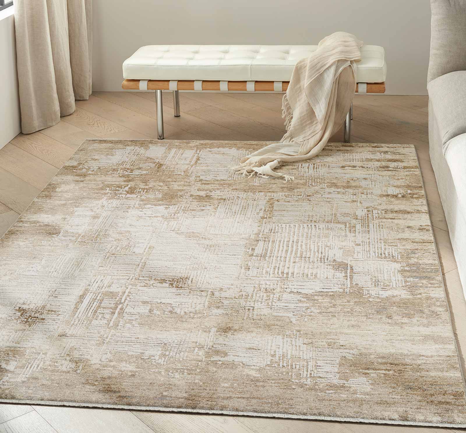Calvin Klein vloerkleed Summit CK078 SUM02 MOCIV MOCHA IVORY 5x8 841491143179 interior 1