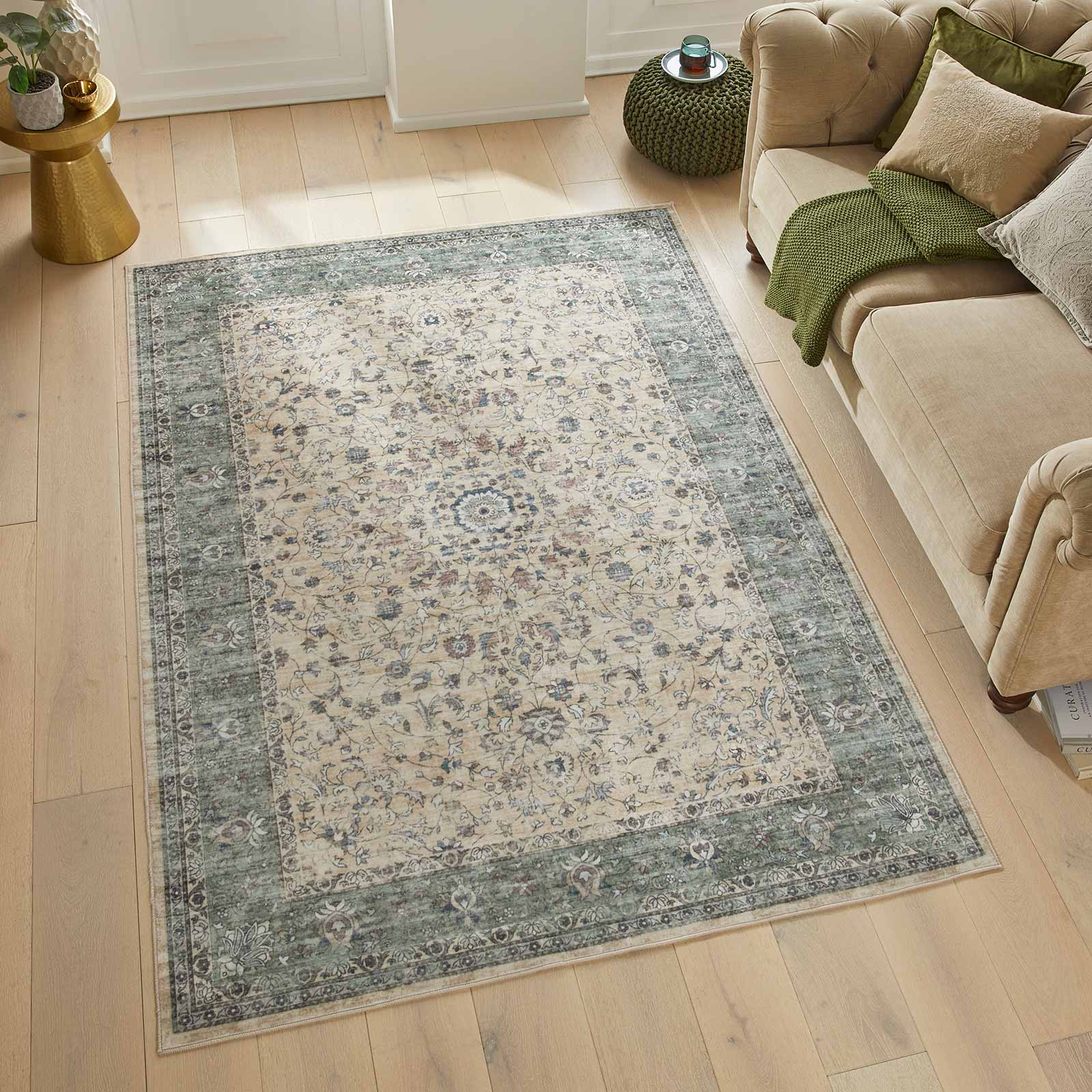 Concept Looms vloerkleed Liberty LIB208 CREAM GREEN 1