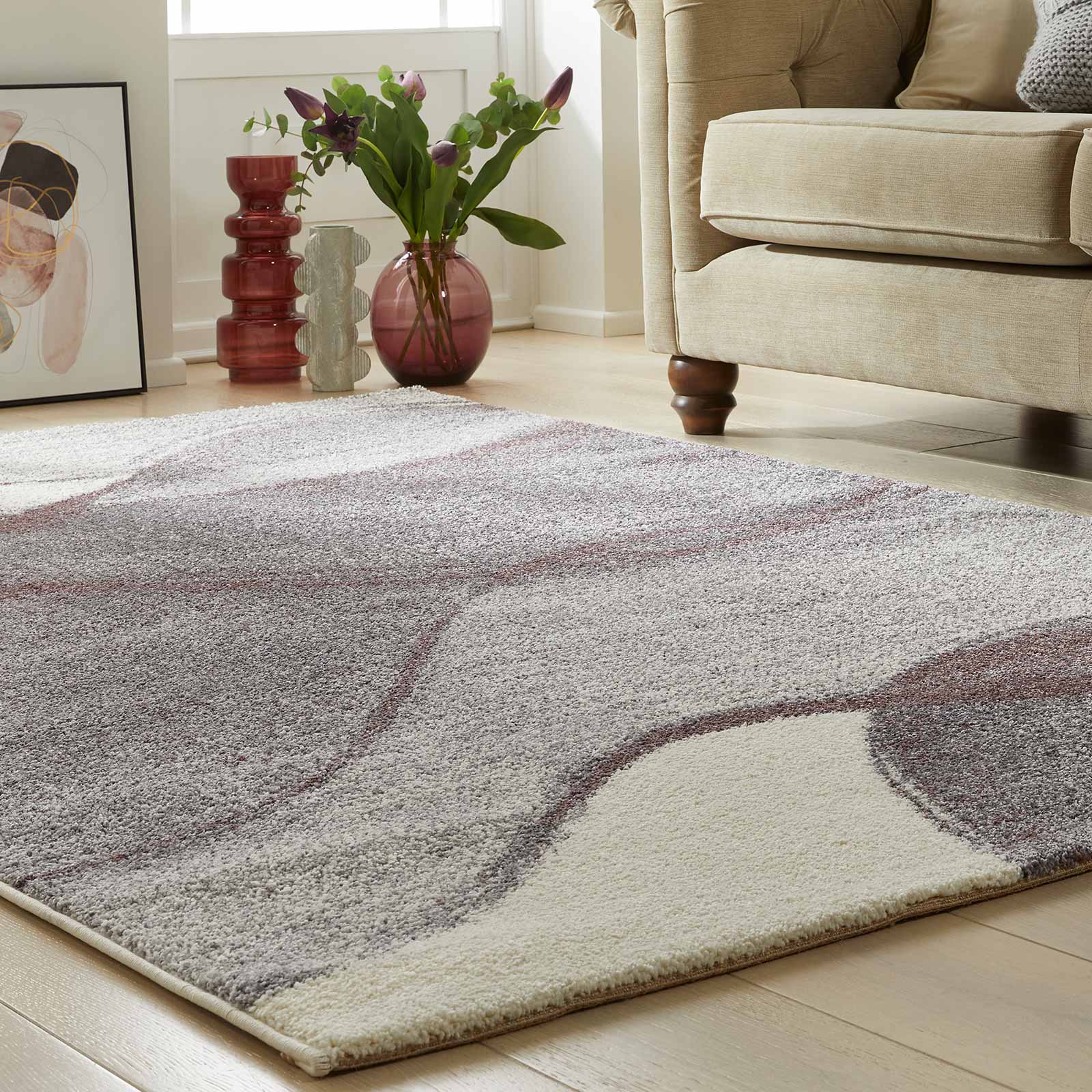 Concept Looms vloerkleed Somerset SOM103 WHITE PLUM interior 1