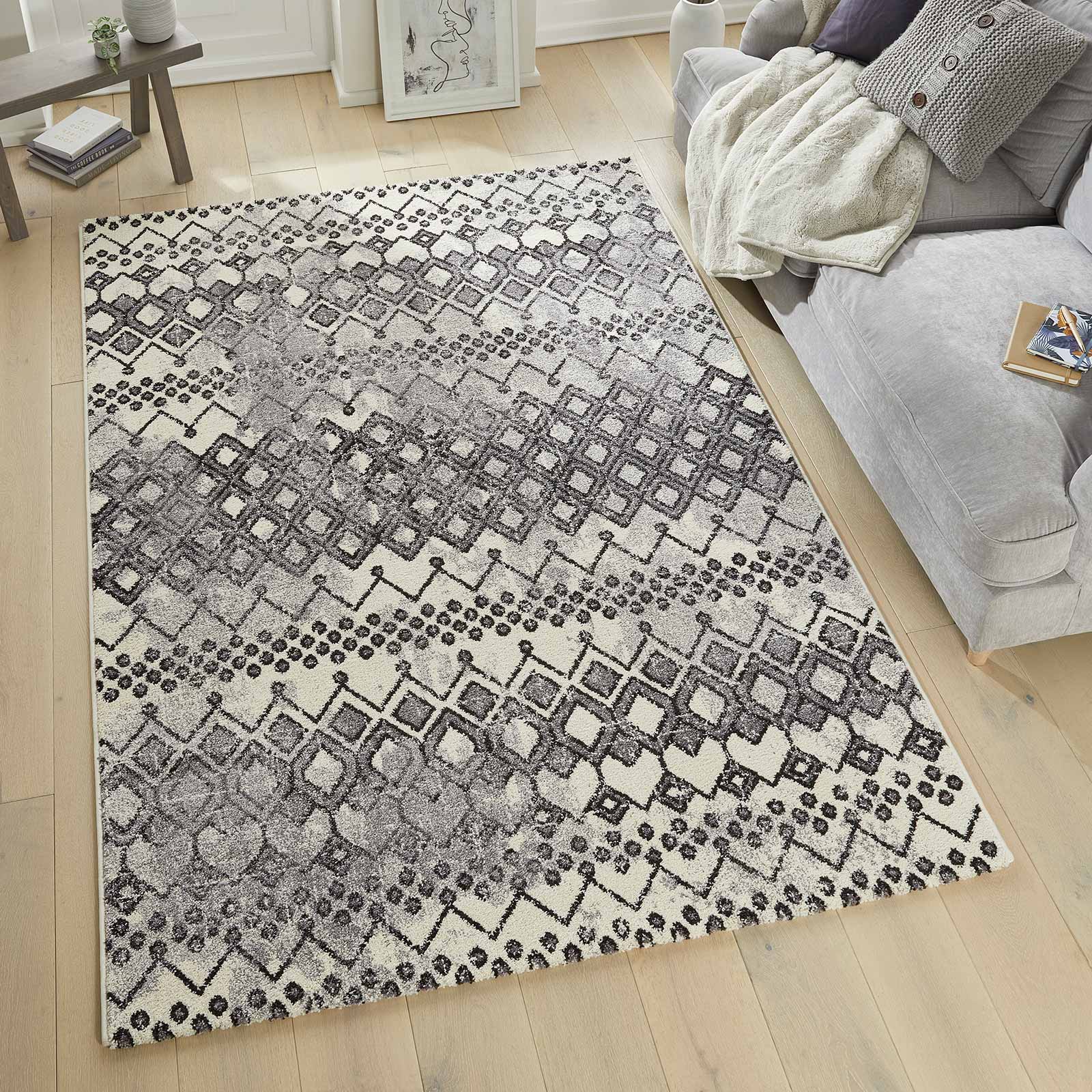 Concept Looms vloerkleed Somerset SOM104 WHITE ANTHRACITE