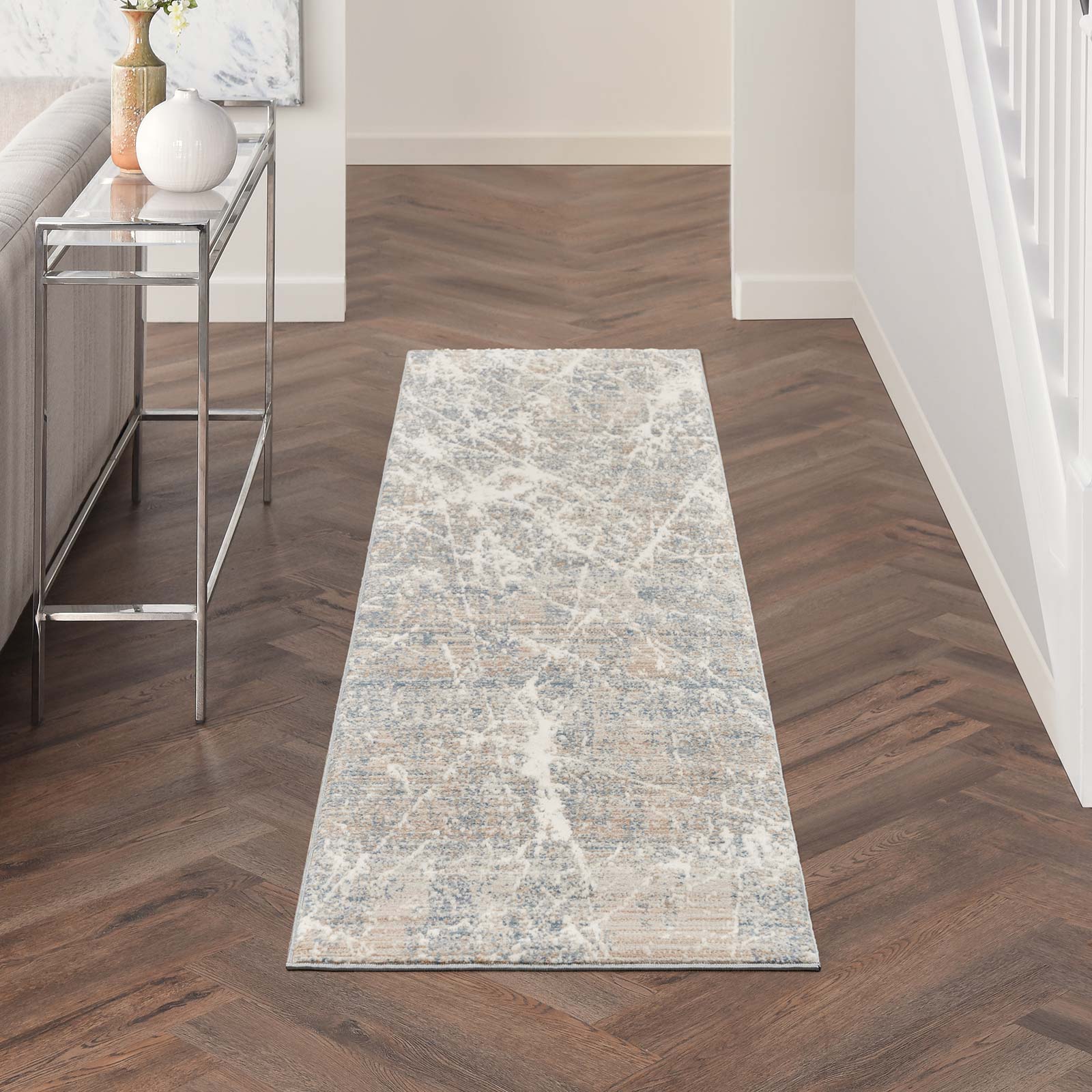 Nourison vloerkleed Exhale EXL02 BGEBL BEIGE BLUE 2x8 099446955135 interior 1