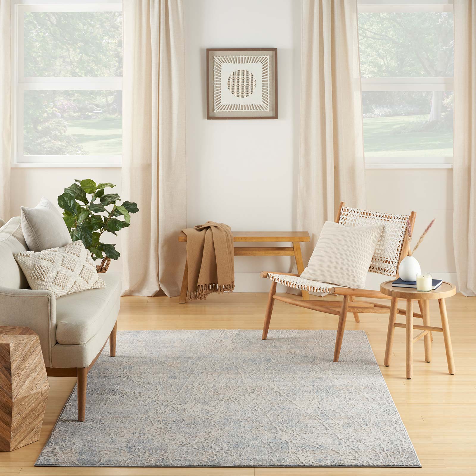 Nourison vloerkleed Exhale EXL02 BGEBL BEIGE BLUE 5x7 099446954879 interior 3