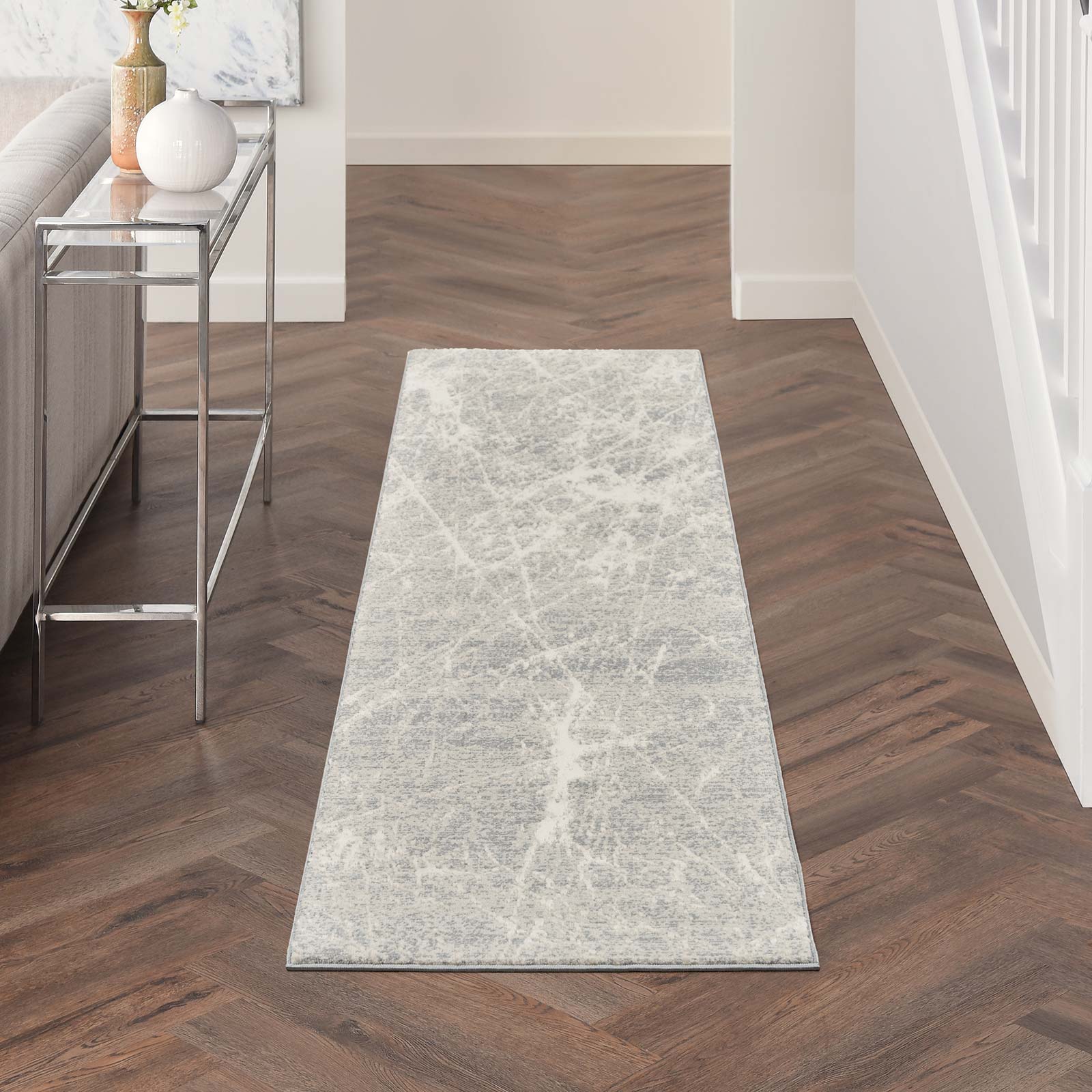 Nourison vloerkleed Exhale EXL02 IVGRY IVORY GREY 2x8 099446955173 interior 1
