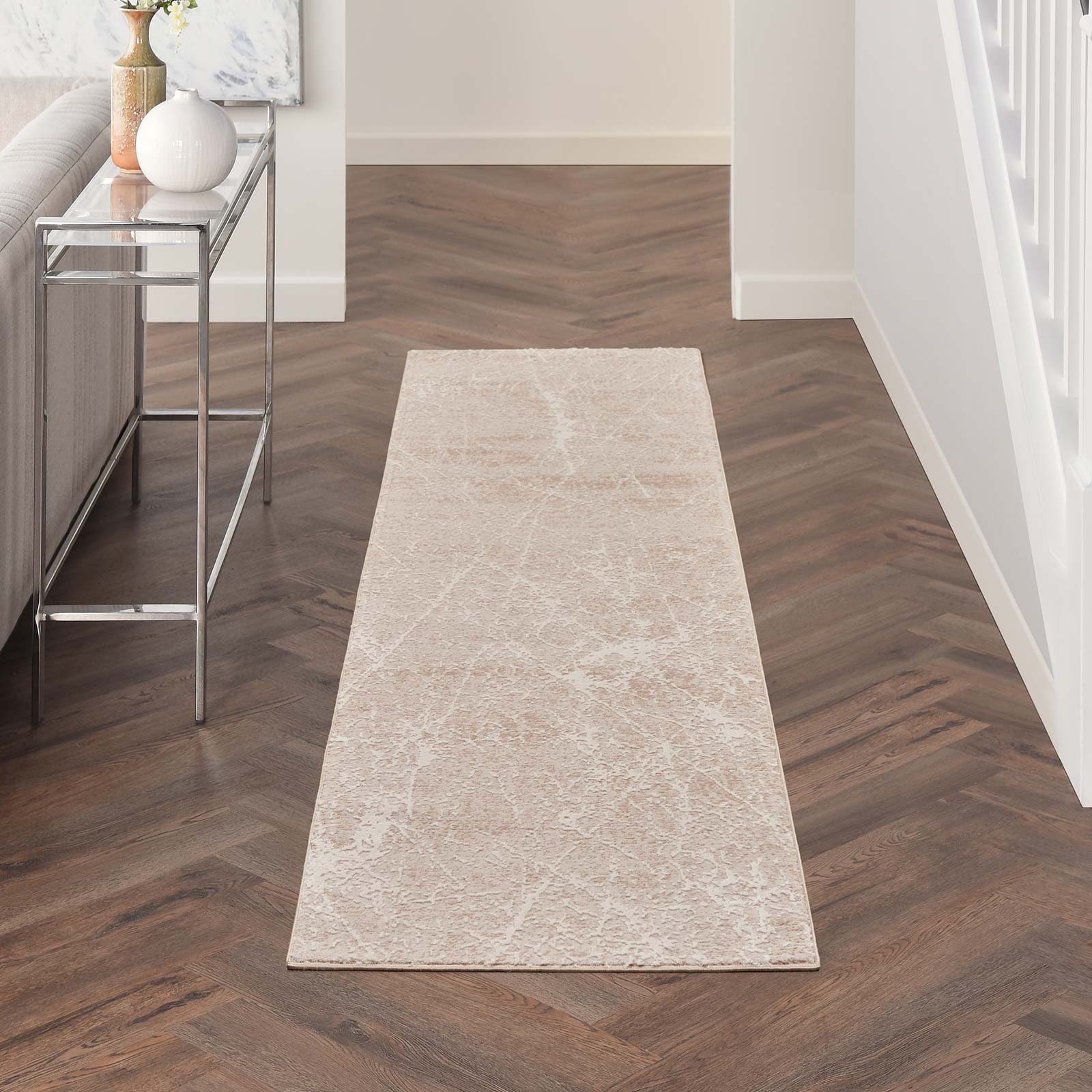 Nourison vloerkleed Exhale EXL02 MOCIV MOCHA IVORY 2x8 099446955203 interior 1