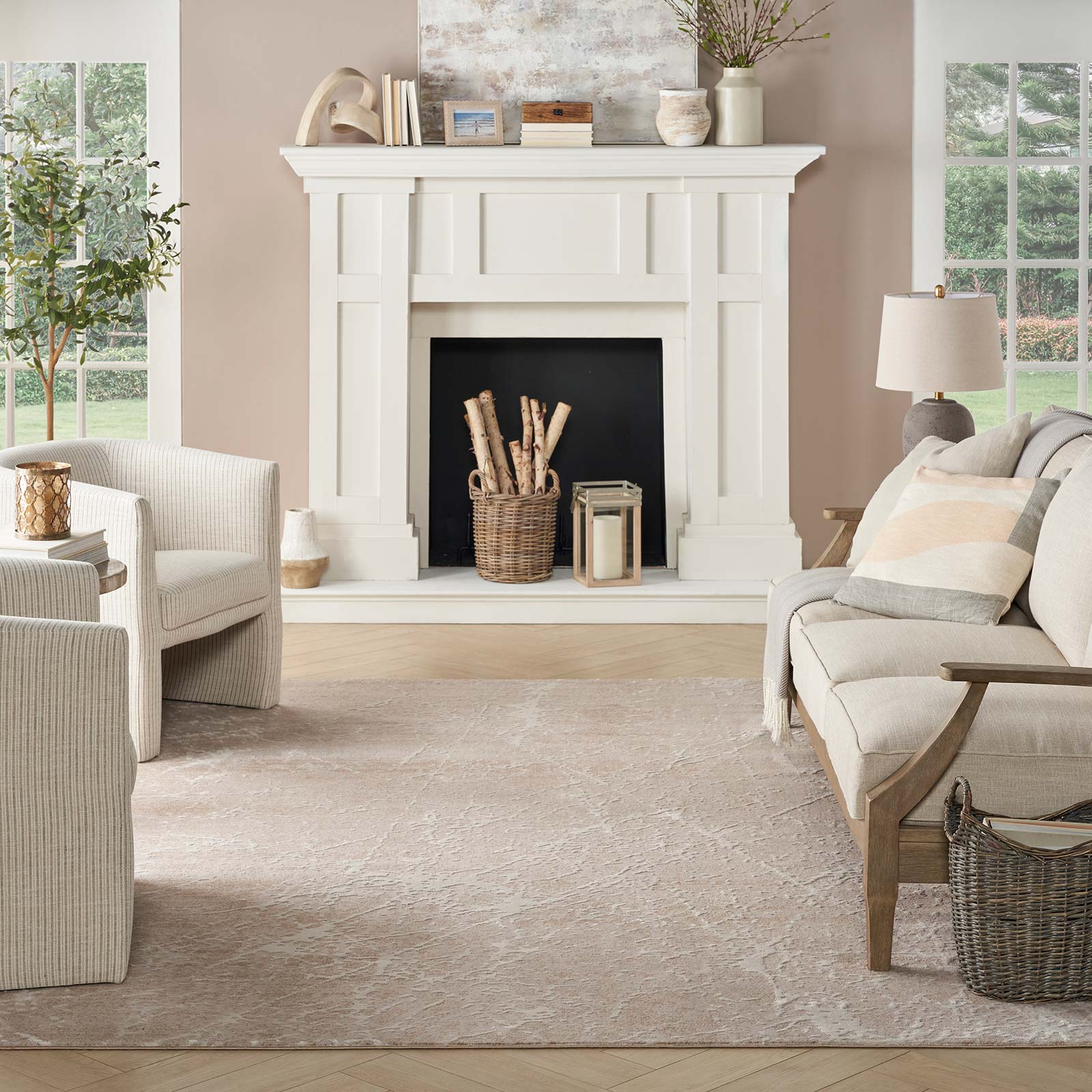 Nourison vloerkleed Exhale EXL02 MOCIV MOCHA IVORY 8X10 099446955227 interior 3