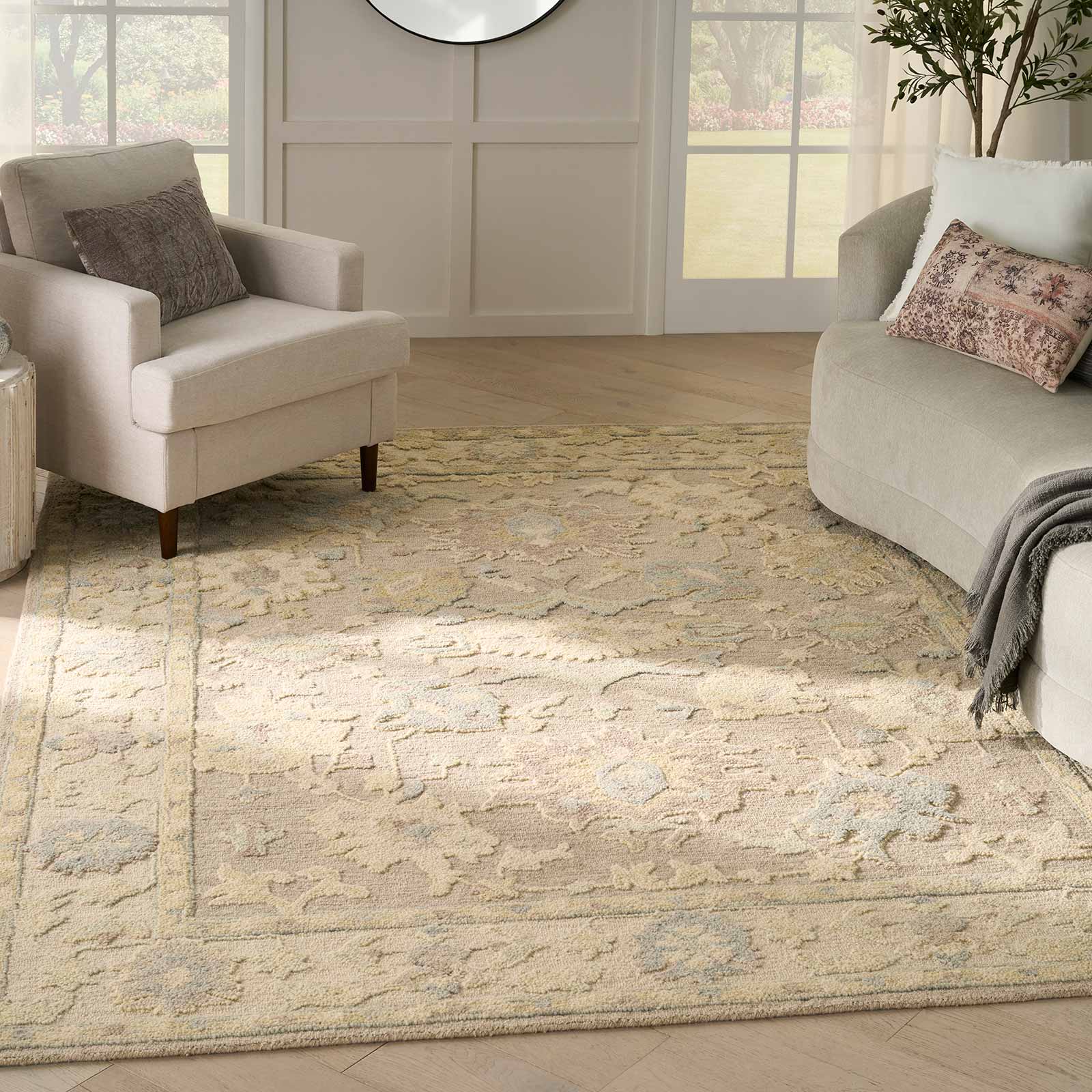 Nourison vloerkleed Maison MSO01 TAUIV TAUPE IVORY 8x10 0841491129203 interior 1
