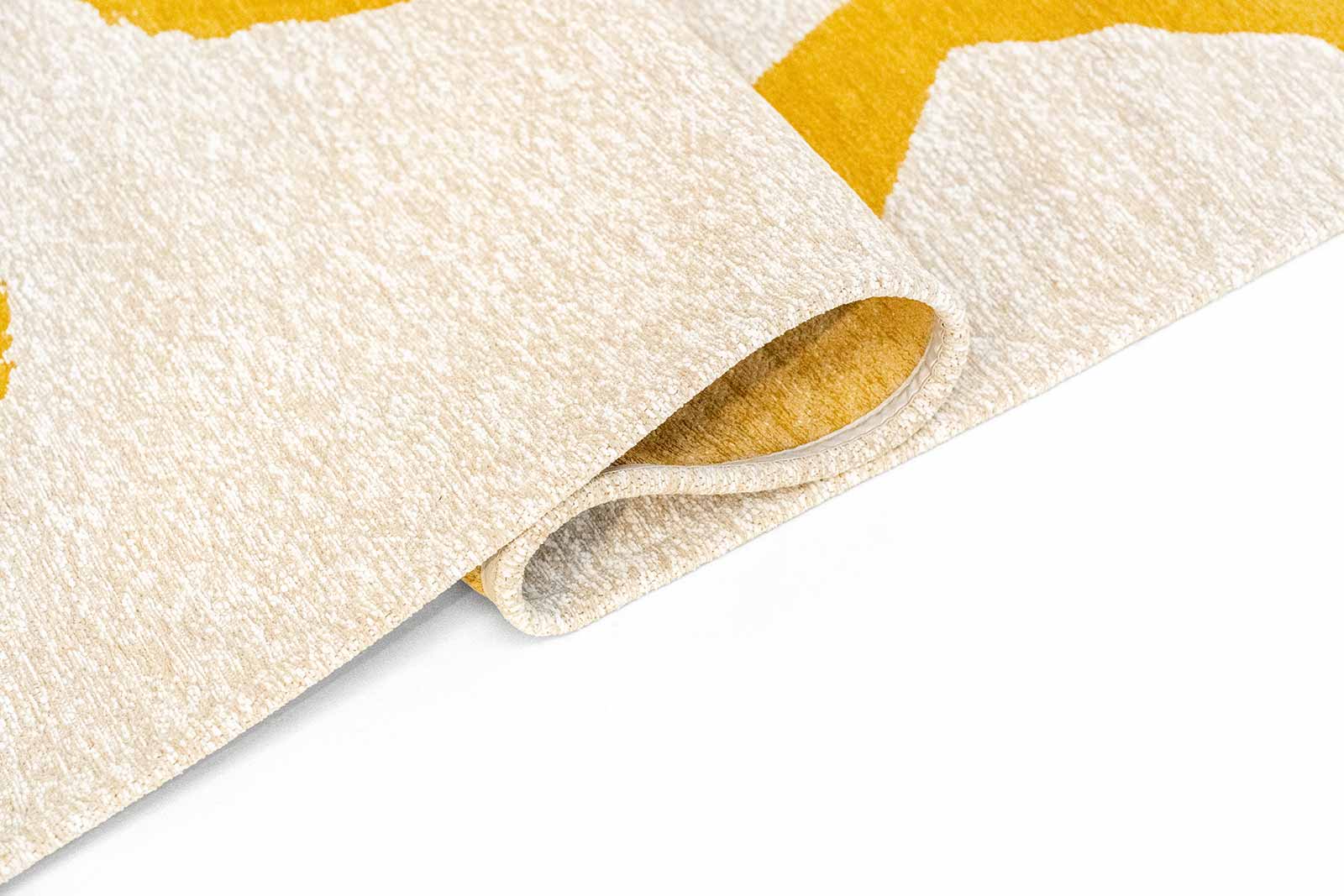 Louis De Poortere vloerkleed Craft 2084 Ribbon Pure Yellow fold