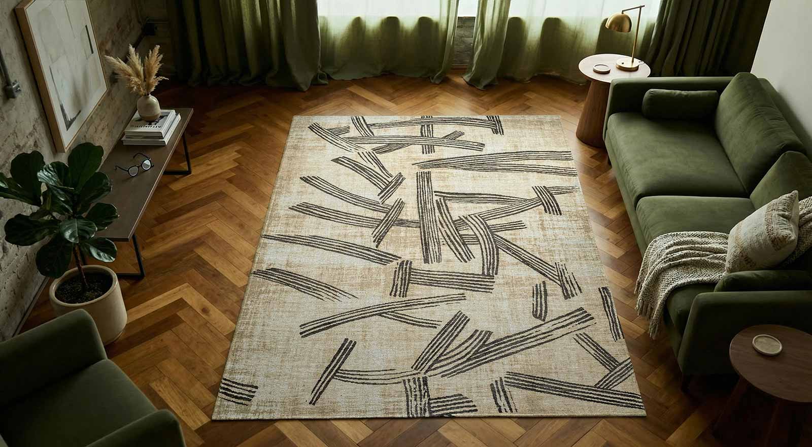 Louis De Poortere vloerkleed Meditation 2067 Kanji Slate interior 2